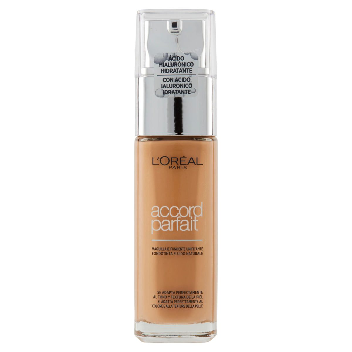 L'Oréal Paris Accord Parfait Fondotinta Liquido Arricchito con Acido Ialuronico 4.D/4.W Naturel Doré (25531645)