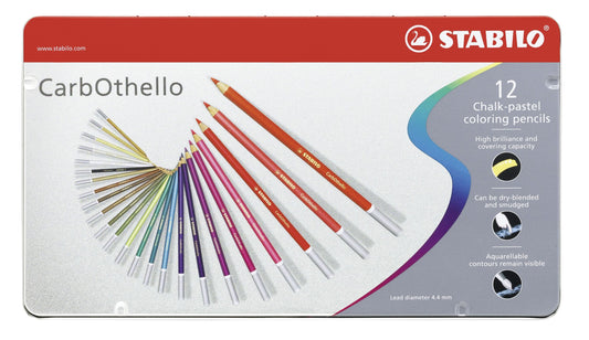 Matita colorata Premium - STABILO CarbOthello - Scatola in Metallo da 12 - Colori assortiti (25544789)