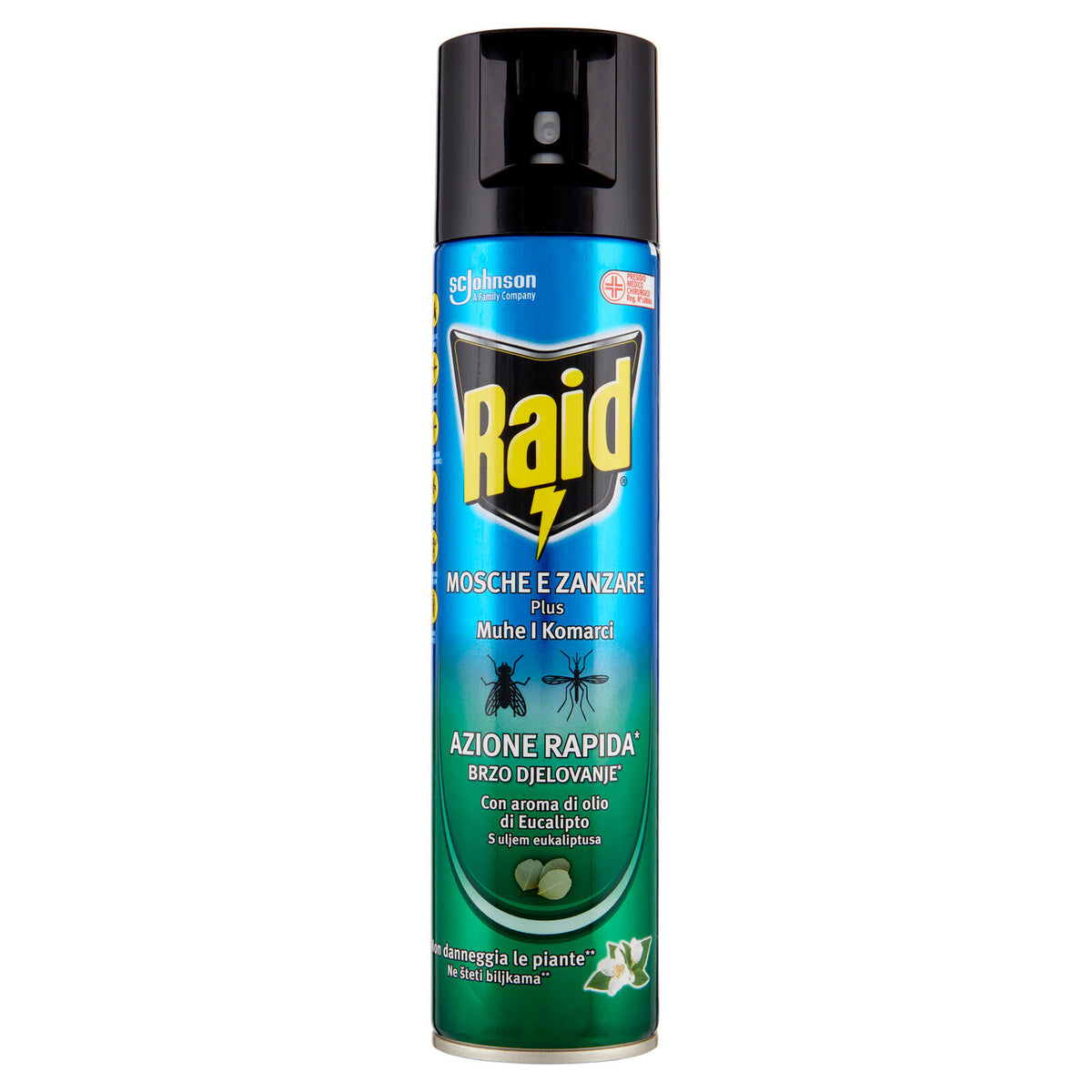 Raid Mosche e Zanzare Spray Eucalipto Insetticida, Antizanzare e Antimosche, Azione rapida, 400 ml (25583608)