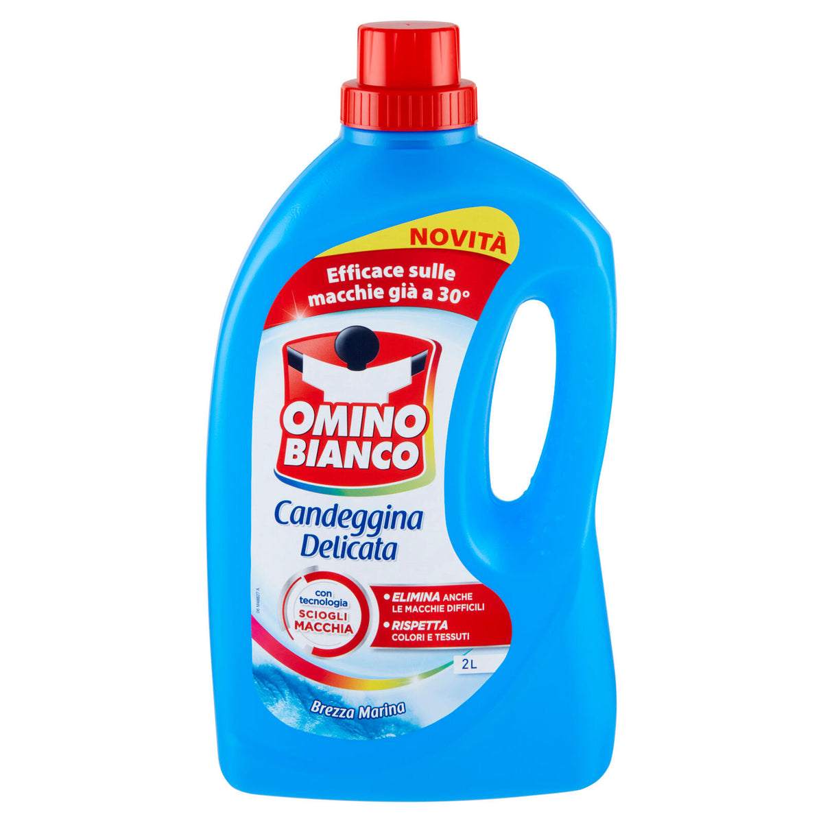 Omino Bianco, Candeggina Delicata, Elimina le Macchie e Rispetta i Colori, Brezza Marina, 2000ml (25566803)