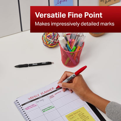 SHARPIE Pennarelli Indelebili, Punta Fine, Confezione da 4, Colori Classici Assortiti (25602894)