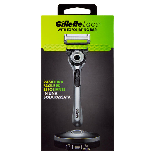Gillette Rasoio da Uomo Labs Silver Manico + Lamette di Ricambio, 1 Ricarica (25530550)