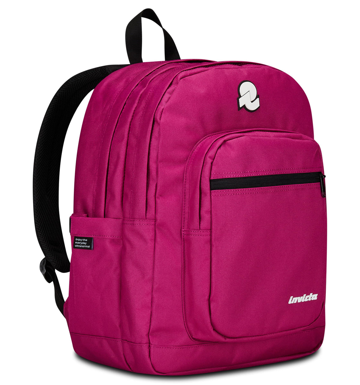 Invicta Zaino Scuola Jelek Plain, Fucsia, Zaino Doppio Scomparto Super Capiente Con Tasca Porta PC o Tablet, Tasca Porta Borraccia e Tasca Con Organizer, Medie, Superiori e Viaggio, Donna Ragazza (25615225)