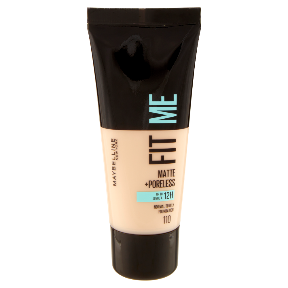 Maybelline New York Fondotinta Fit Me Matte&amp;Poreless, Finish Opacizzante, 110 Porcelain 30 ml (25558888)